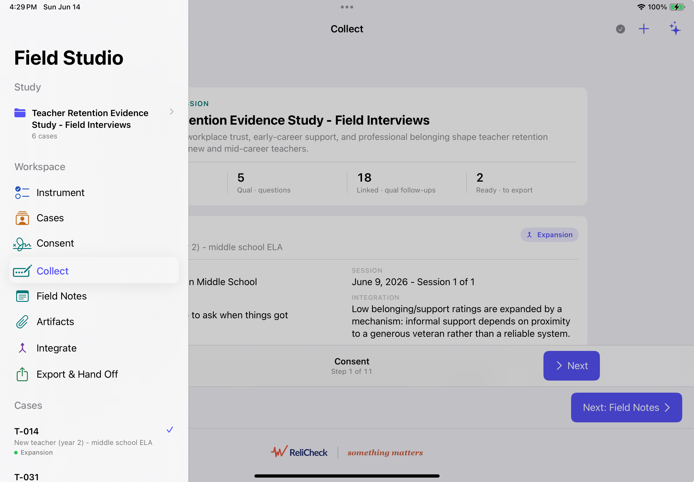 MM Field Studio iPad